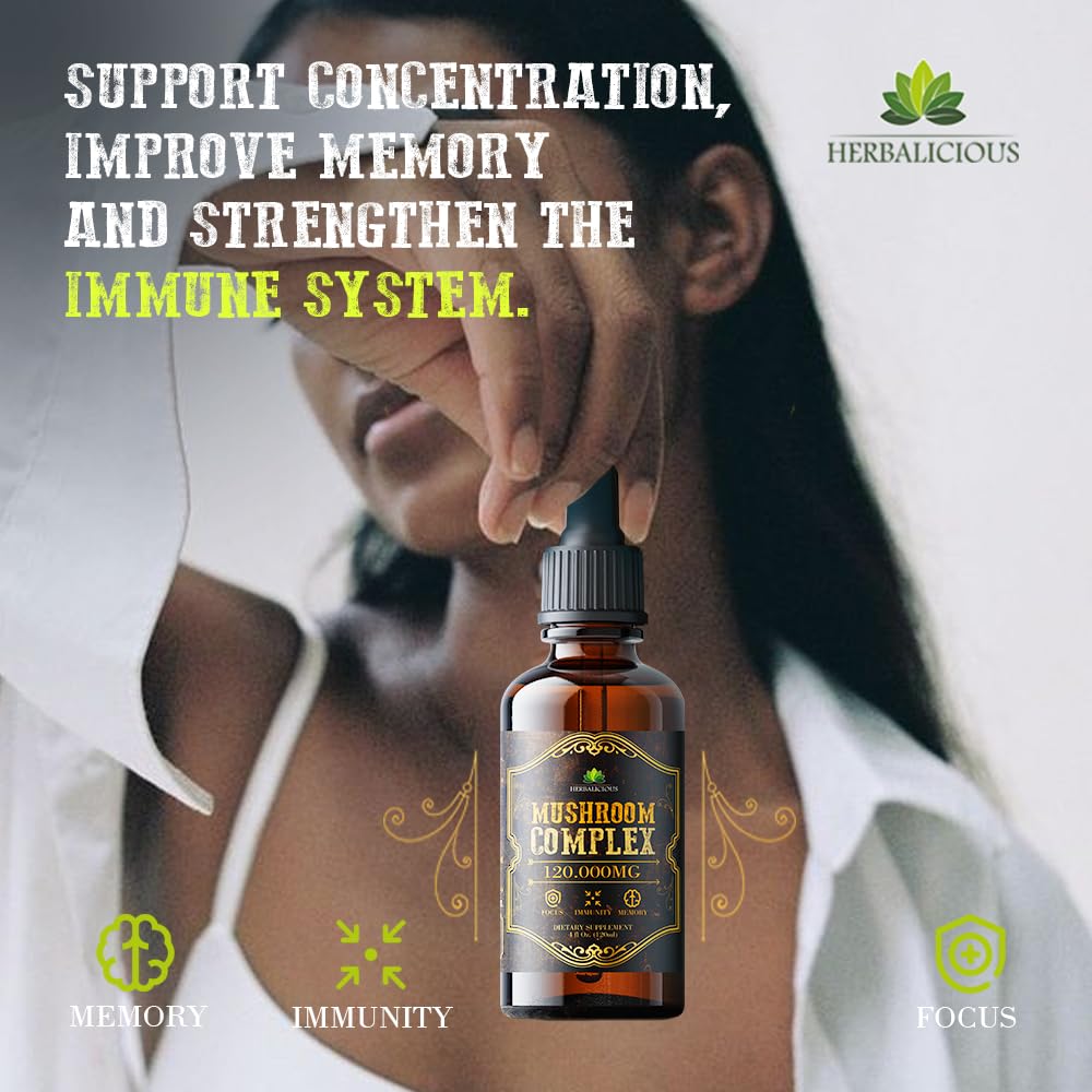 HERBALICIOUS Cordyceps: gouttes pour energie mentale et focus