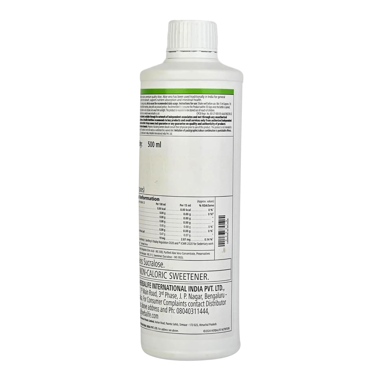 Herbalife Aloe Concentrate Cranberry, label-bouteille, bénéfice sans sucre et goût fruité