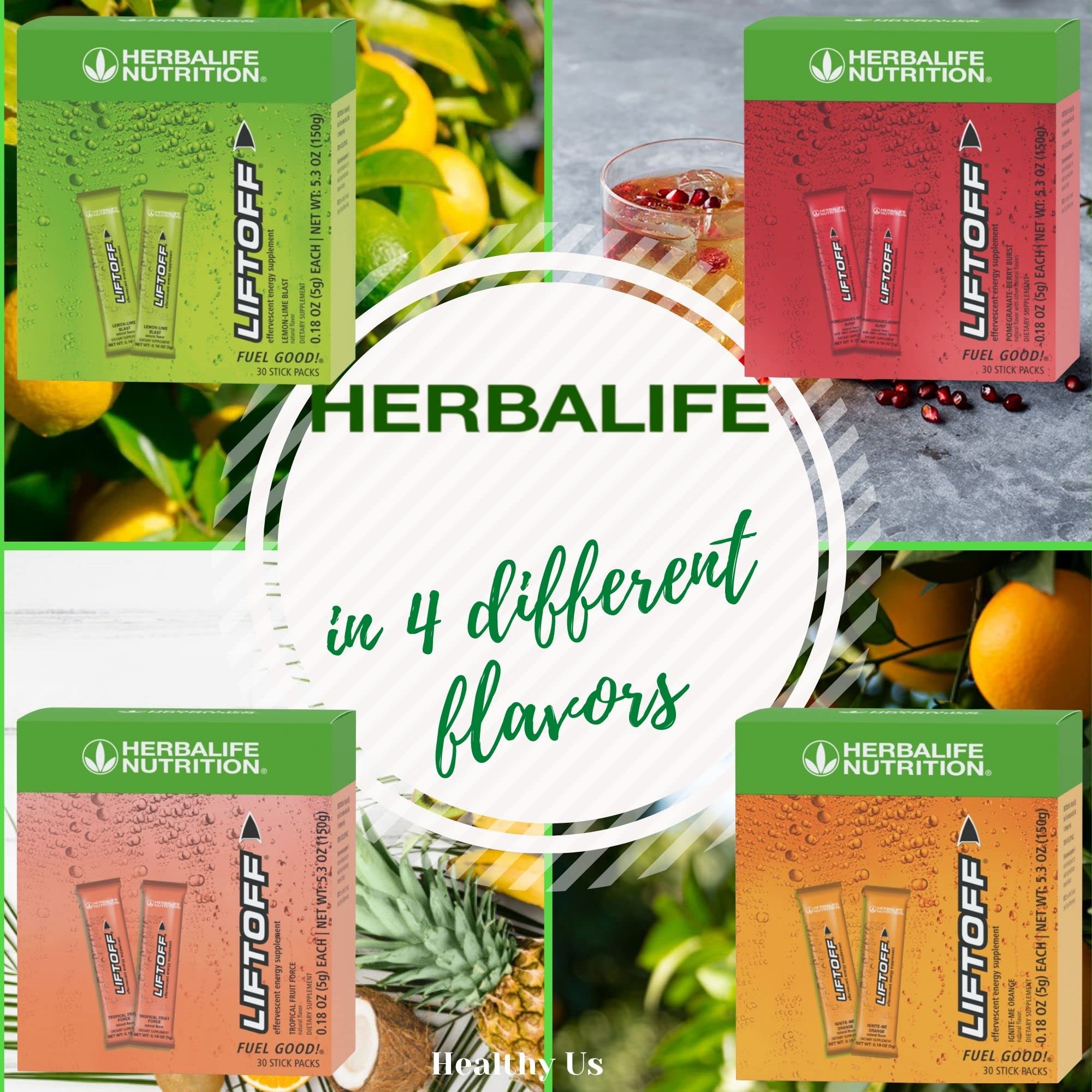 Herbalife Liftoff effervescence fruitée: sensation pétillante rafraîchissante.