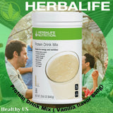 Herbalife Protein Drink Mix Vanille poudre fine, prête à se mélanger facilement.