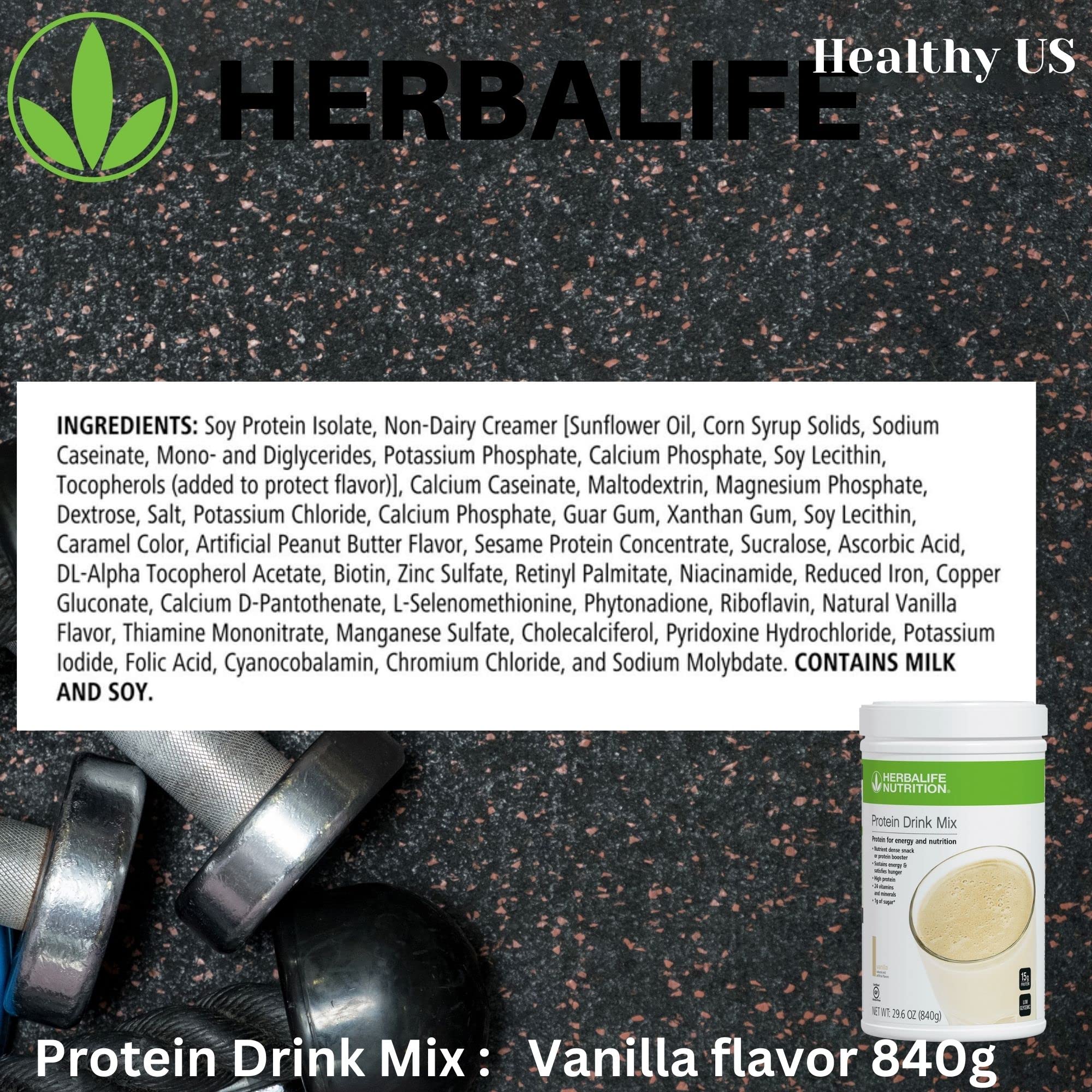 Herbalife Protein Drink Mix Vanille verre prêt à déguster.