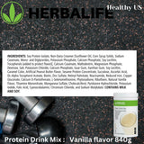 Herbalife Protein Drink Mix Vanille verre prêt à déguster.