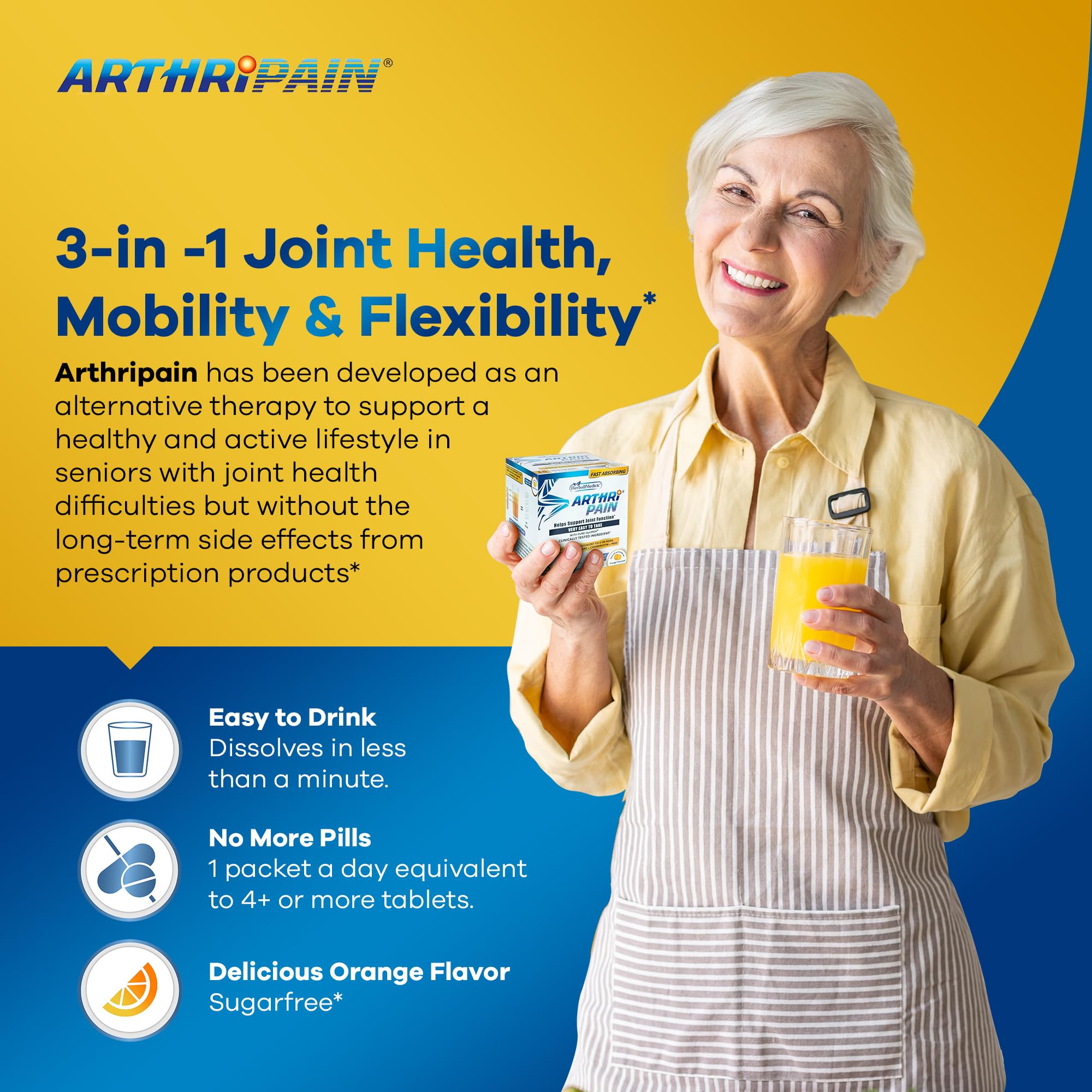 Etiquette Arthripain: fabriqué aux États-Unis et conforme cgmp