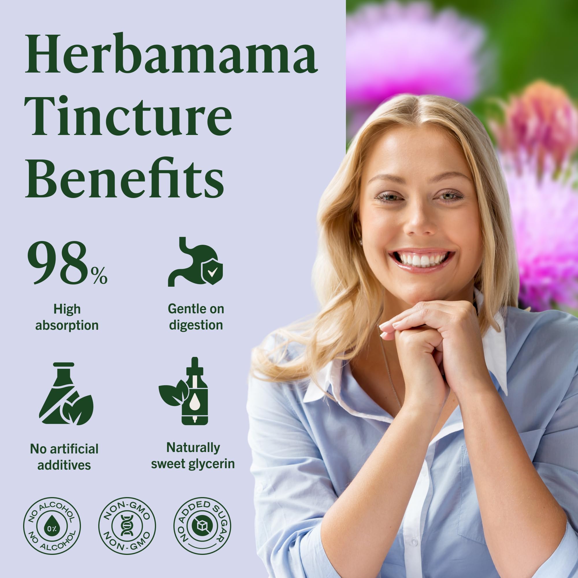 Herbamama gouttes absorption rapide, bénéfice potentiel après ingestion.