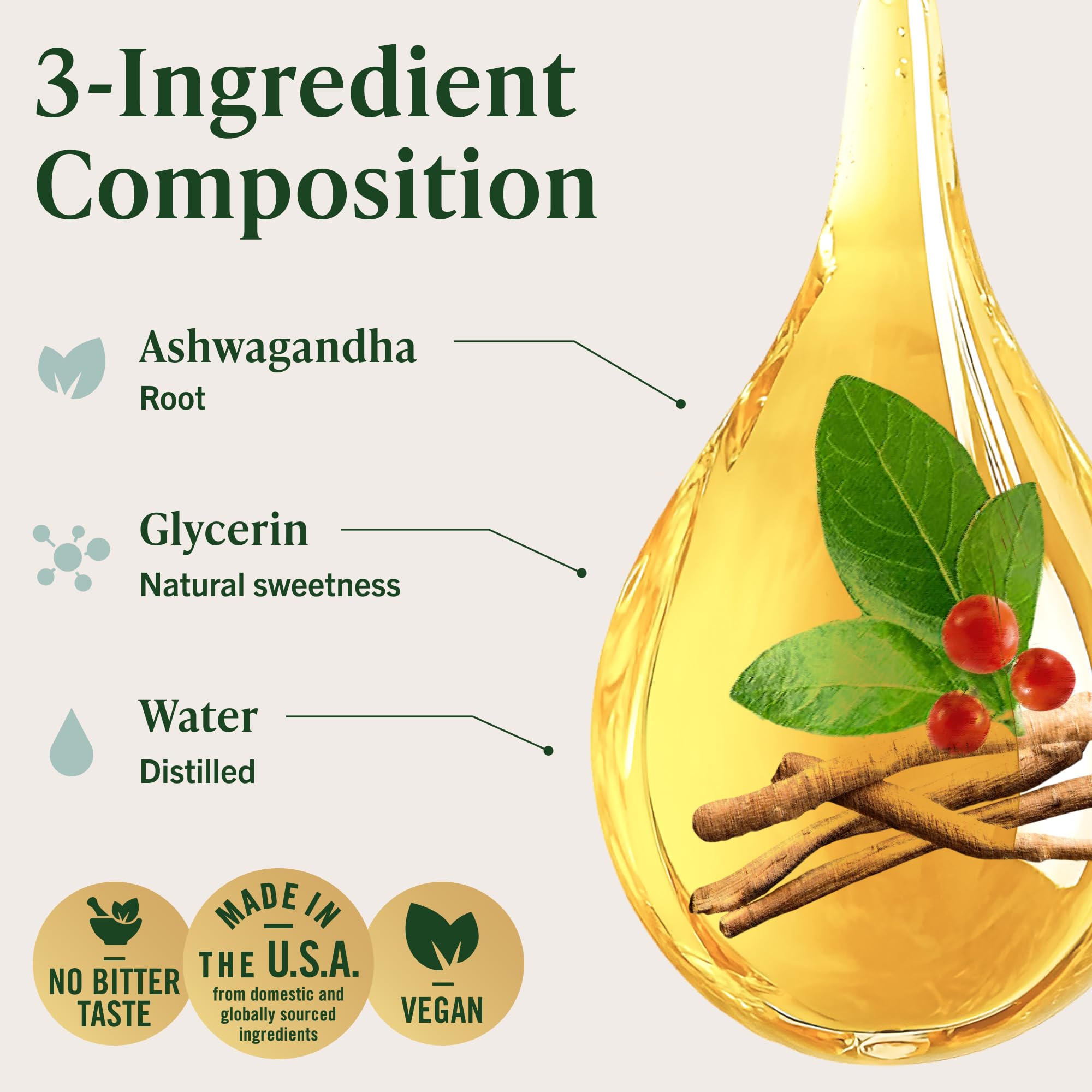 Ashwagandha Herbamama vegan: sans alcool ni sucre pour style de vie varié.