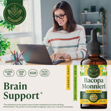 HERBAMAMA Bacopa Monnieri – gouttes à absorption rapide pour une action cognitive potentielle