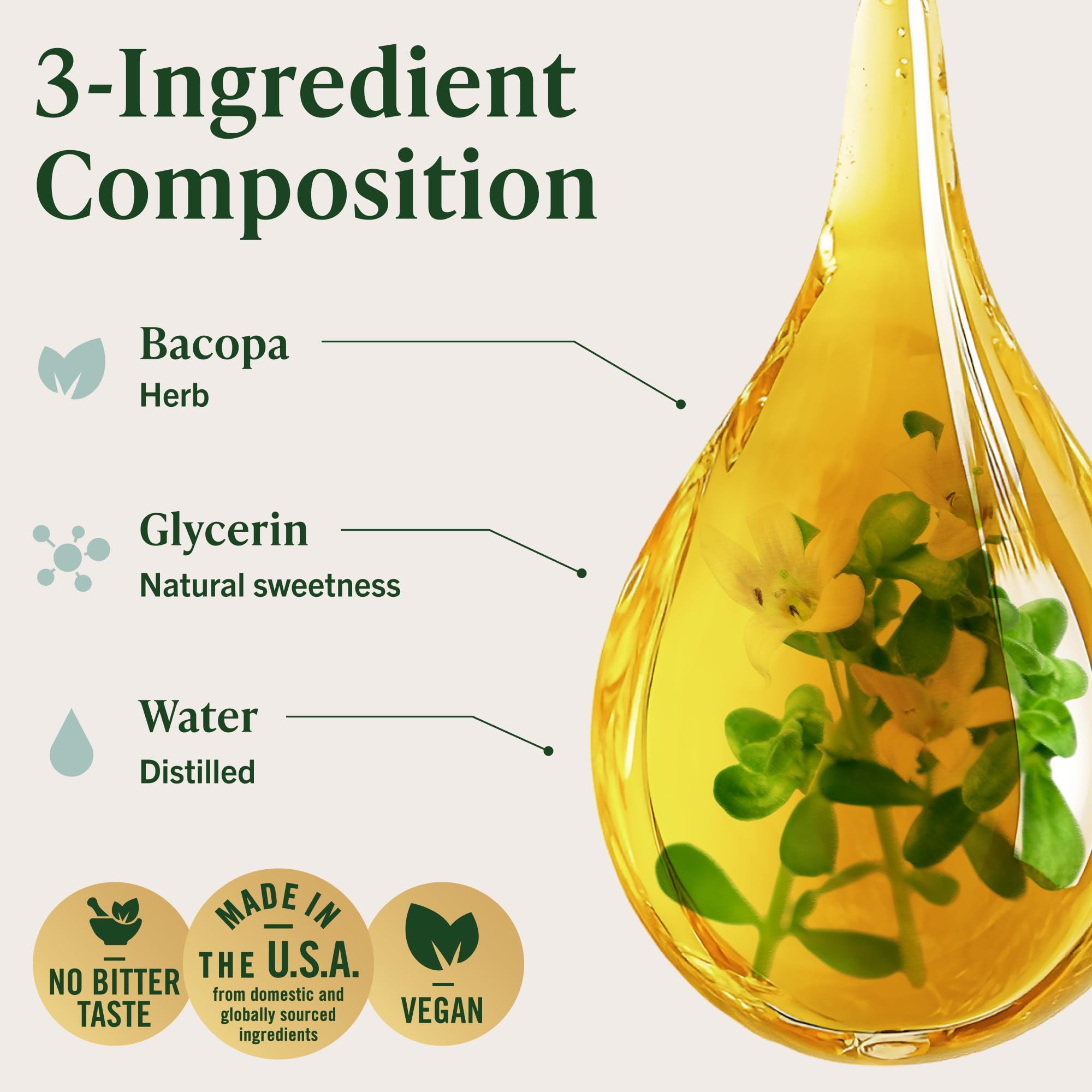 HERBAMAMA Bacopa Monnieri – sans alcool ni sucre pour un mode vegan