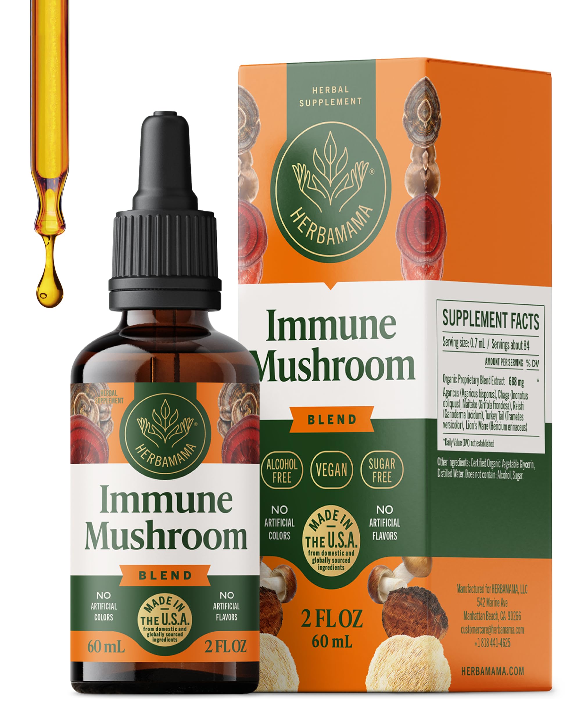HERBAMAMA Gouttes Immunité : bouteille visible et soutien potentiel à l’immunité au quotidien.