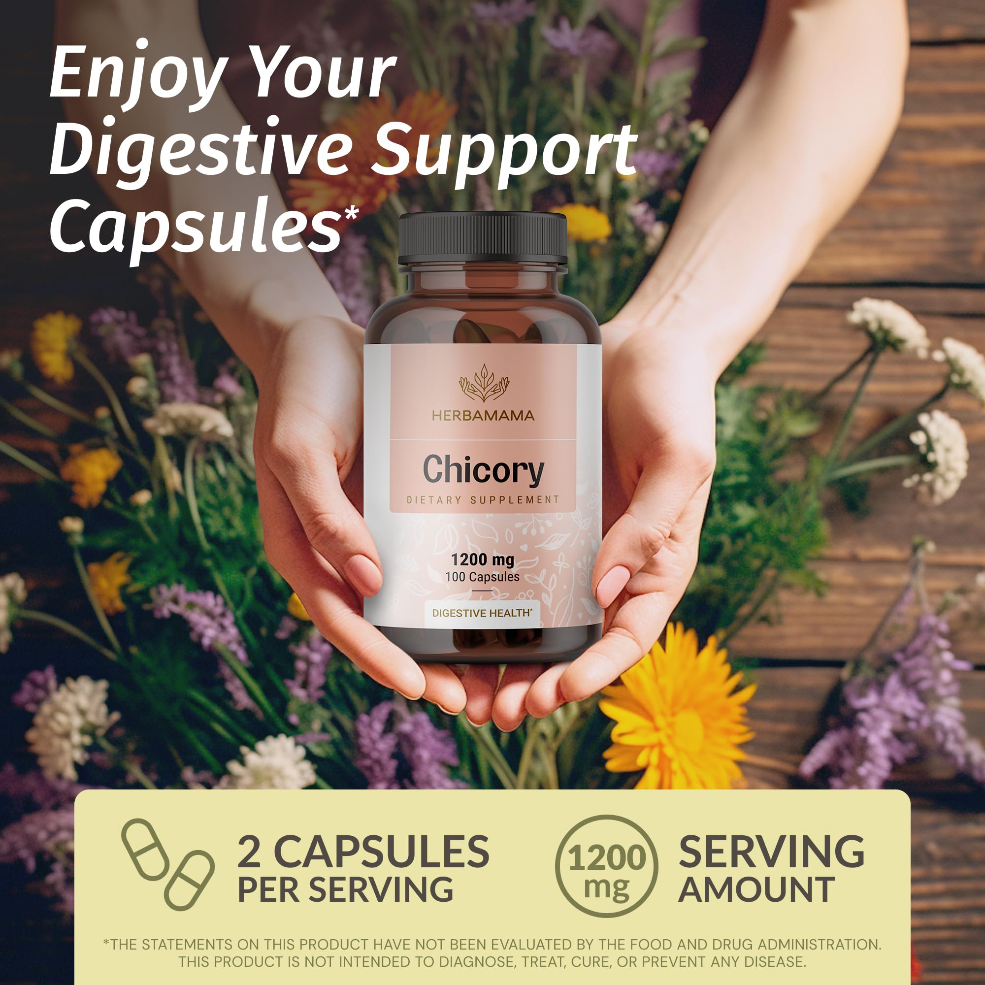 HERBAMAMA capsules chicorée – Capsules faciles à prendre au quotidien.