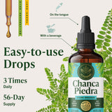 HERBAMAMA Chanca Piedra, gouttes versées dans une boisson, goût agréable.