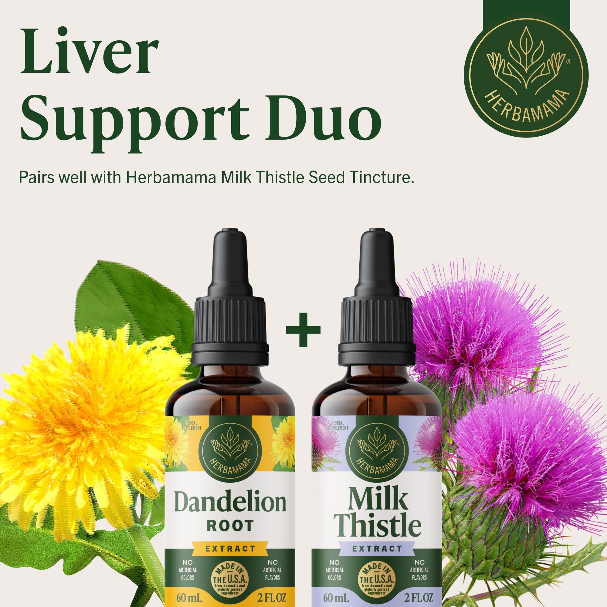 HERBAMAMA Dandelion Root Tincture - compte-gouttes: absorption rapide dans le corps.