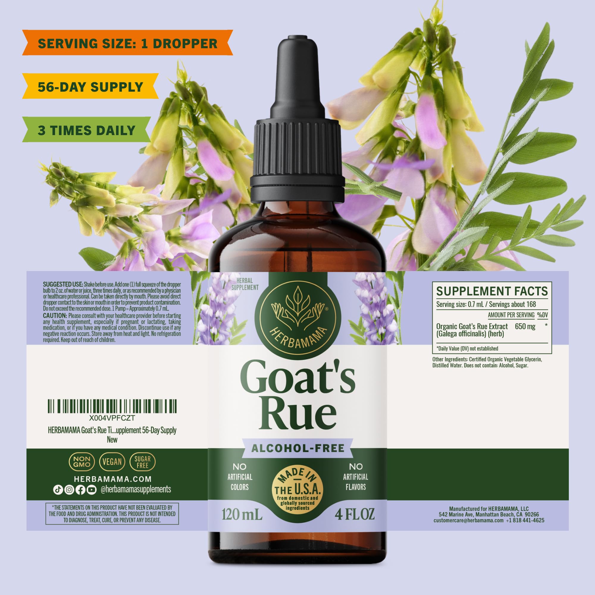 Sans colorants ni arômes HERBAMAMA gouttes naturelles