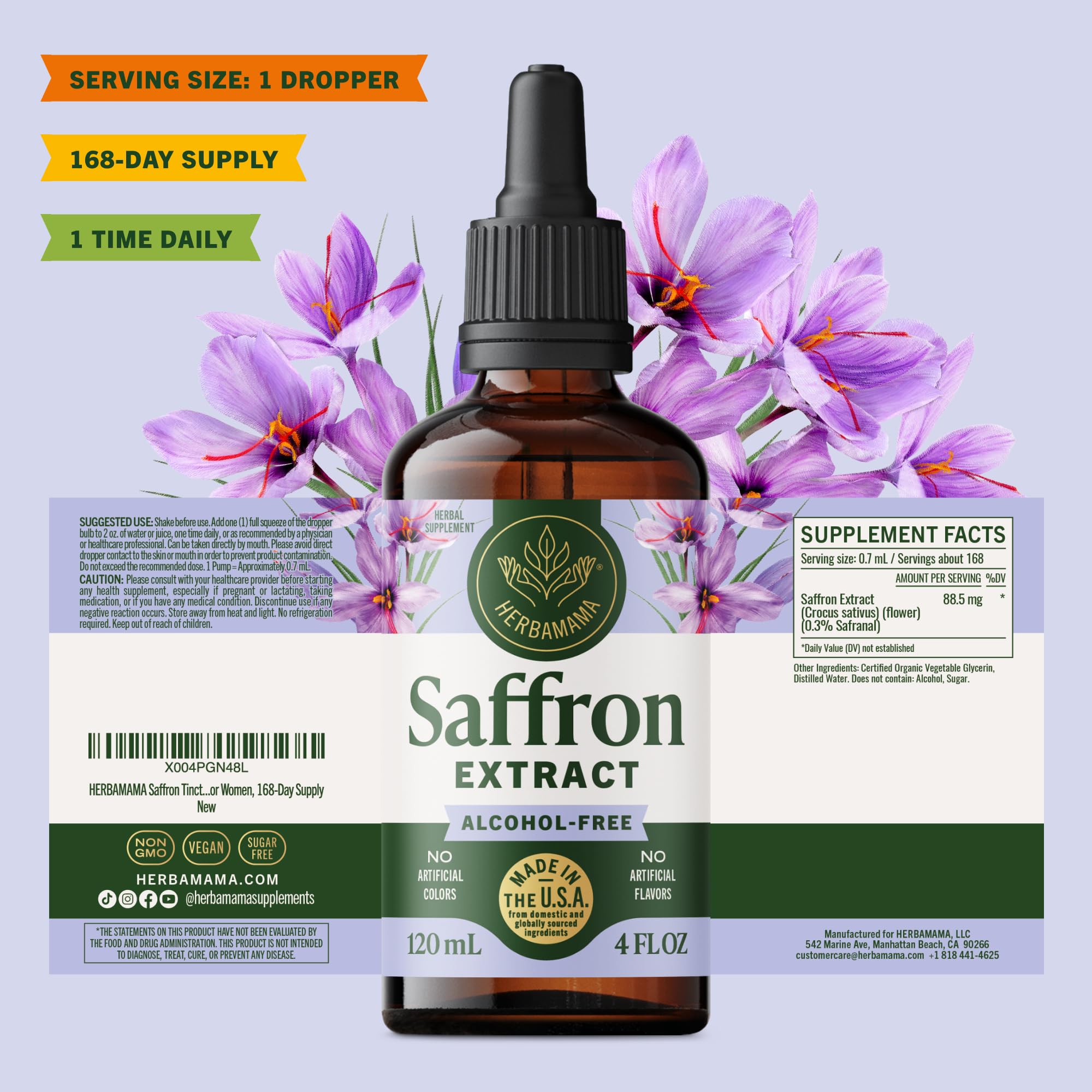 HERBAMAMA extrait de safran - dose-quotidienne: pratique pour une routine stable.