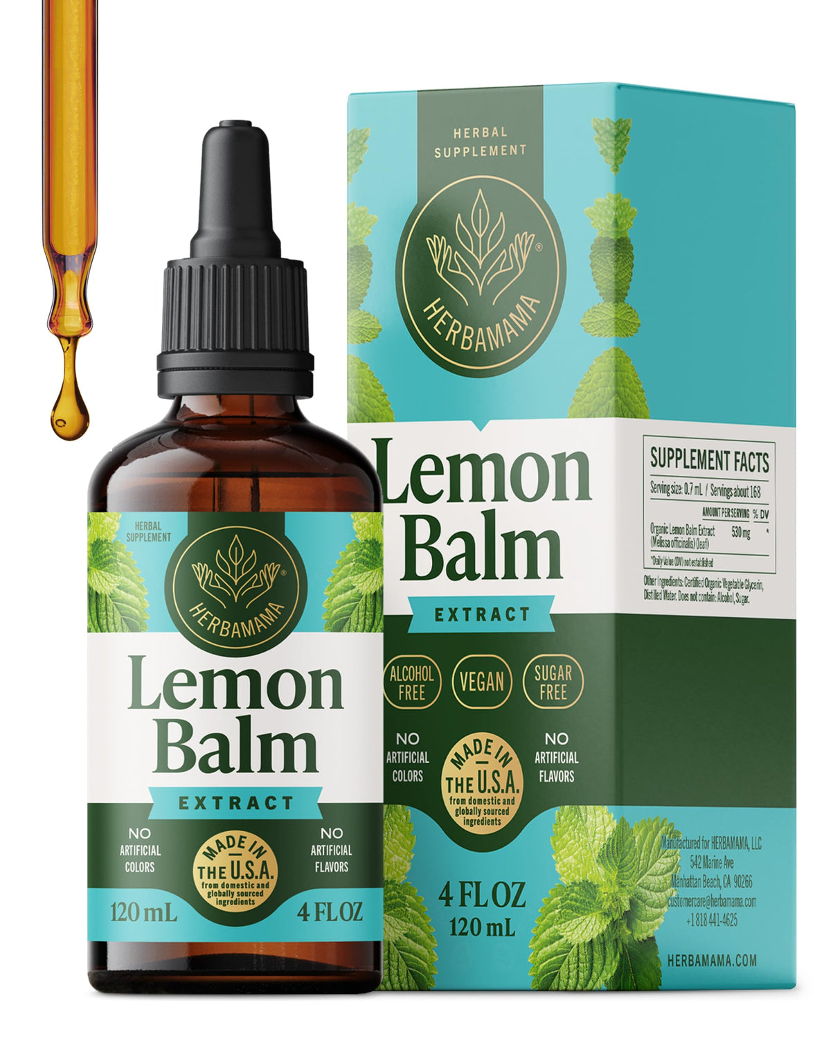 HERBAMAMA Mélisse – bouteille d'extrait apaisant pour relaxation