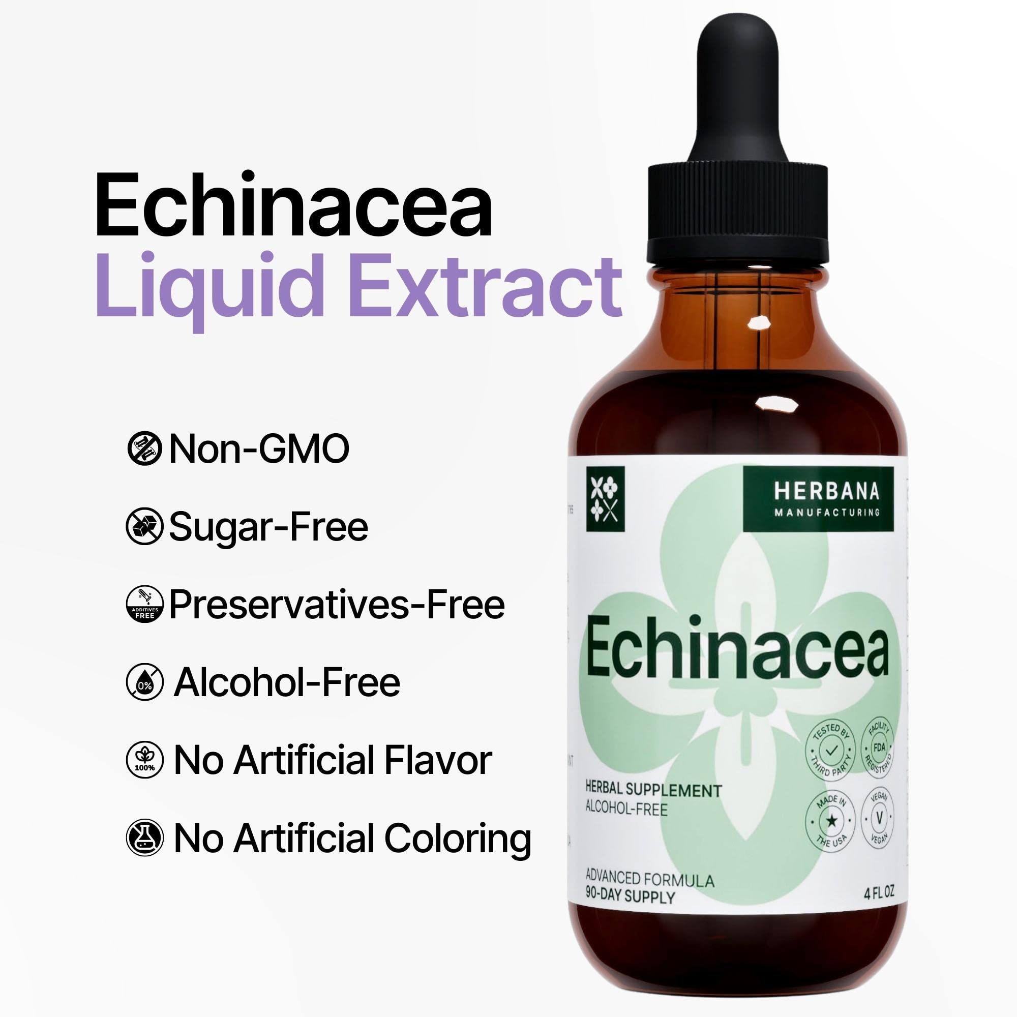Emballage HERBANA Échinacée: fabriqué aux États‑Unis