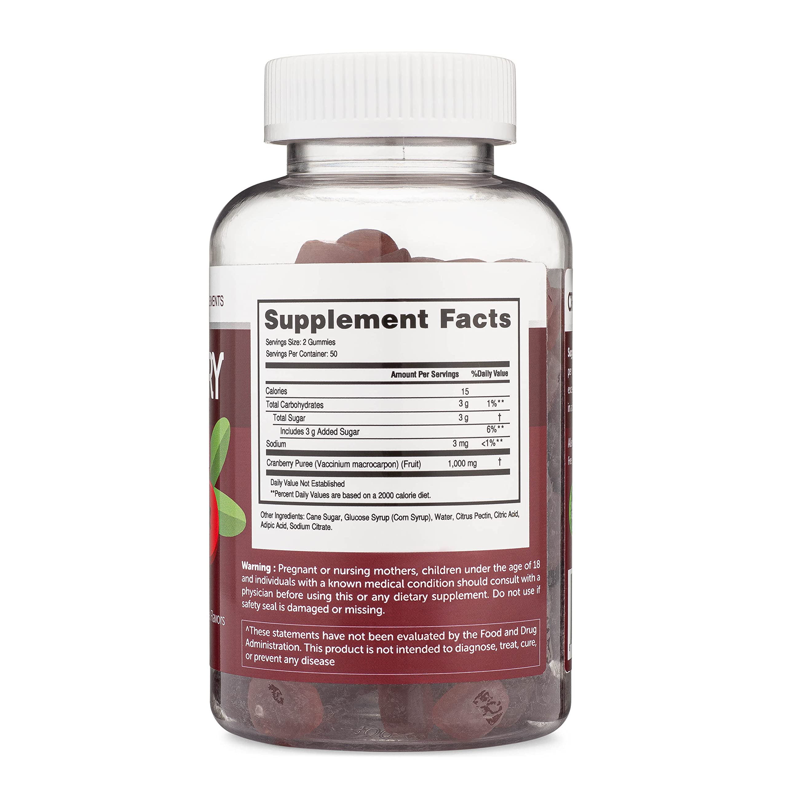 Gros plan sur les gommes Cranberry Herbatech, texture agréable et saveur fruitée.