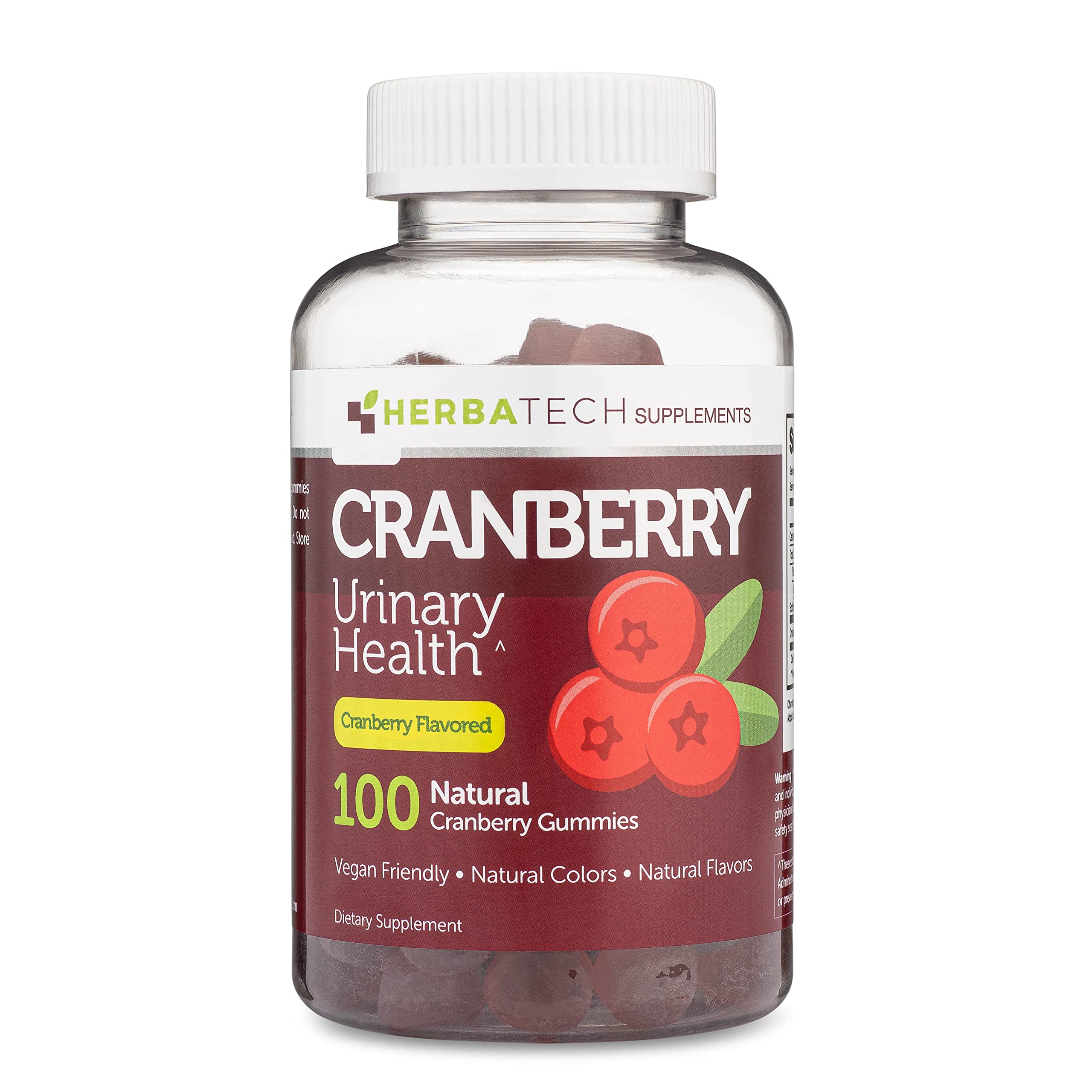 Gommes Cranberry Herbatech goût naturel, parfaites pour une routine quotidienne.