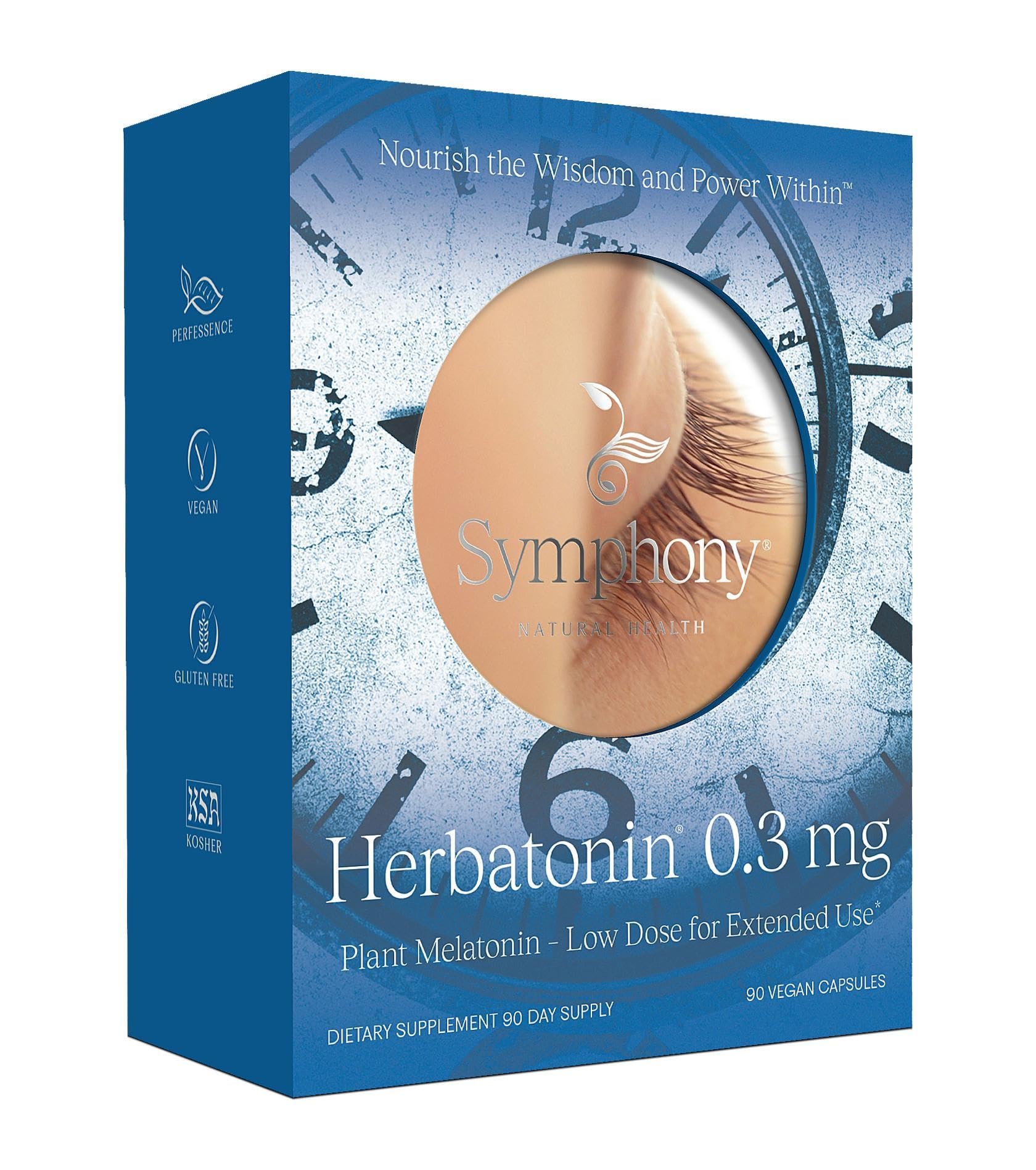 Herbatonin – bouteille 90 capsules, présentation naturelle pour une routine nocturne.