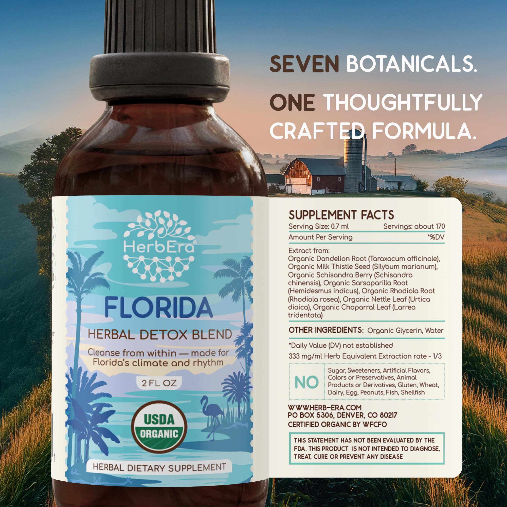 HerbEra Florida Détox – ingrédients rhodiola et schisandra, soutiens potentiels d'énergie