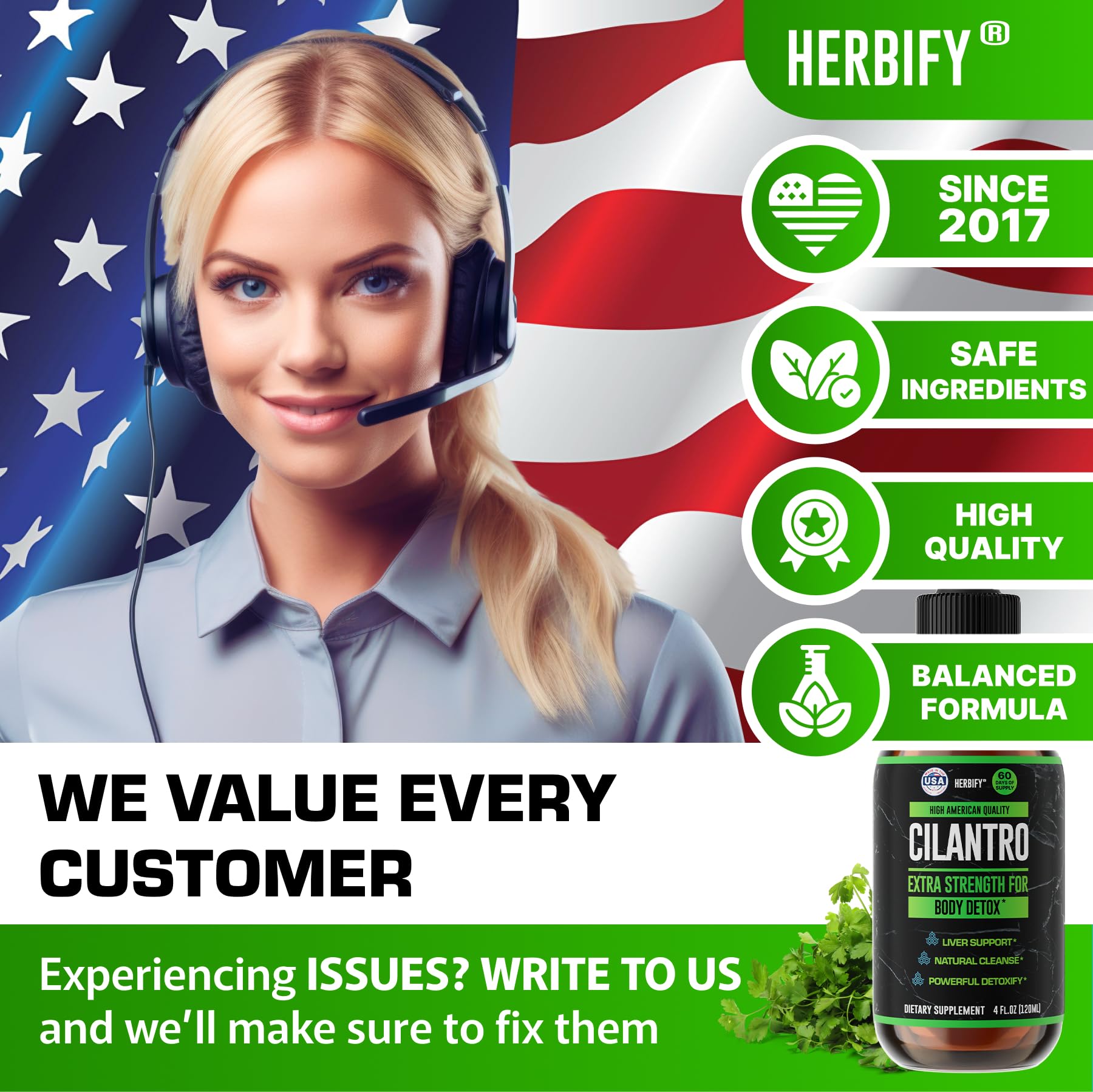 HERBIFY Cilantro Tincture, rituel quotidien pour le bien-être et santé interne.