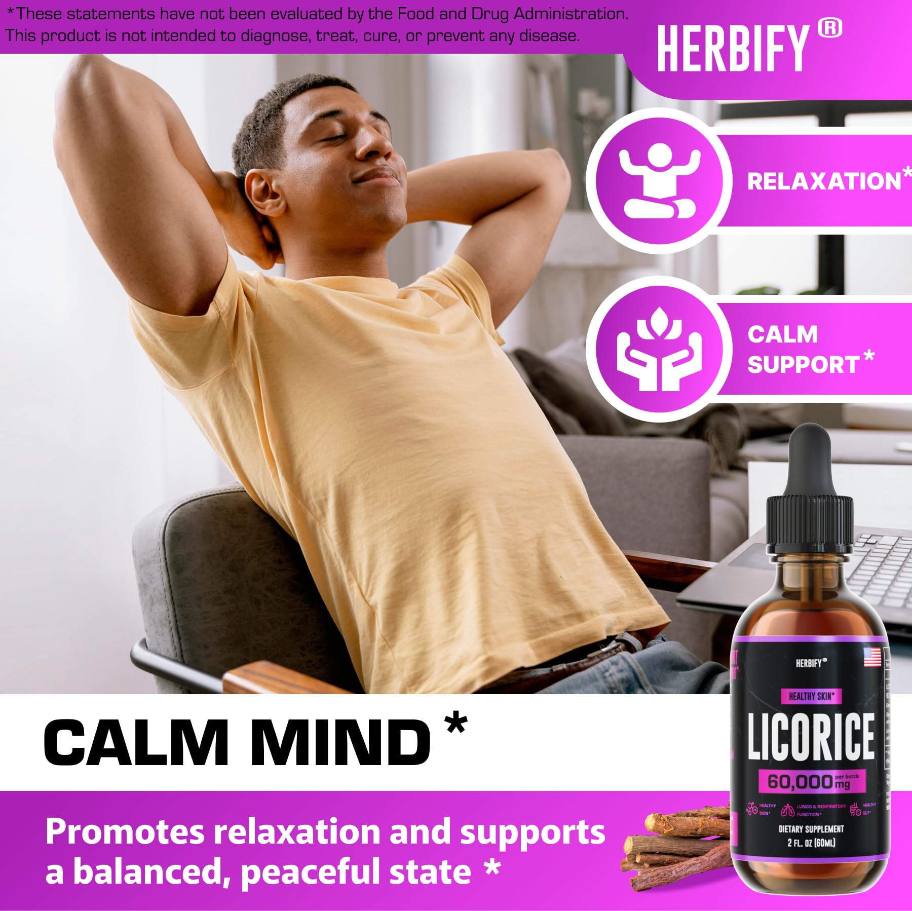 HERBIFY Extrait de réglisse – gouttes-transparentes, texture naturelle et expérience sensorielle.