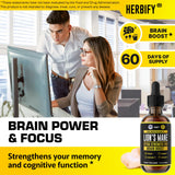 Herbify Lions Mane extrait par pipette, utilisation quotidienne possible pour le focus.