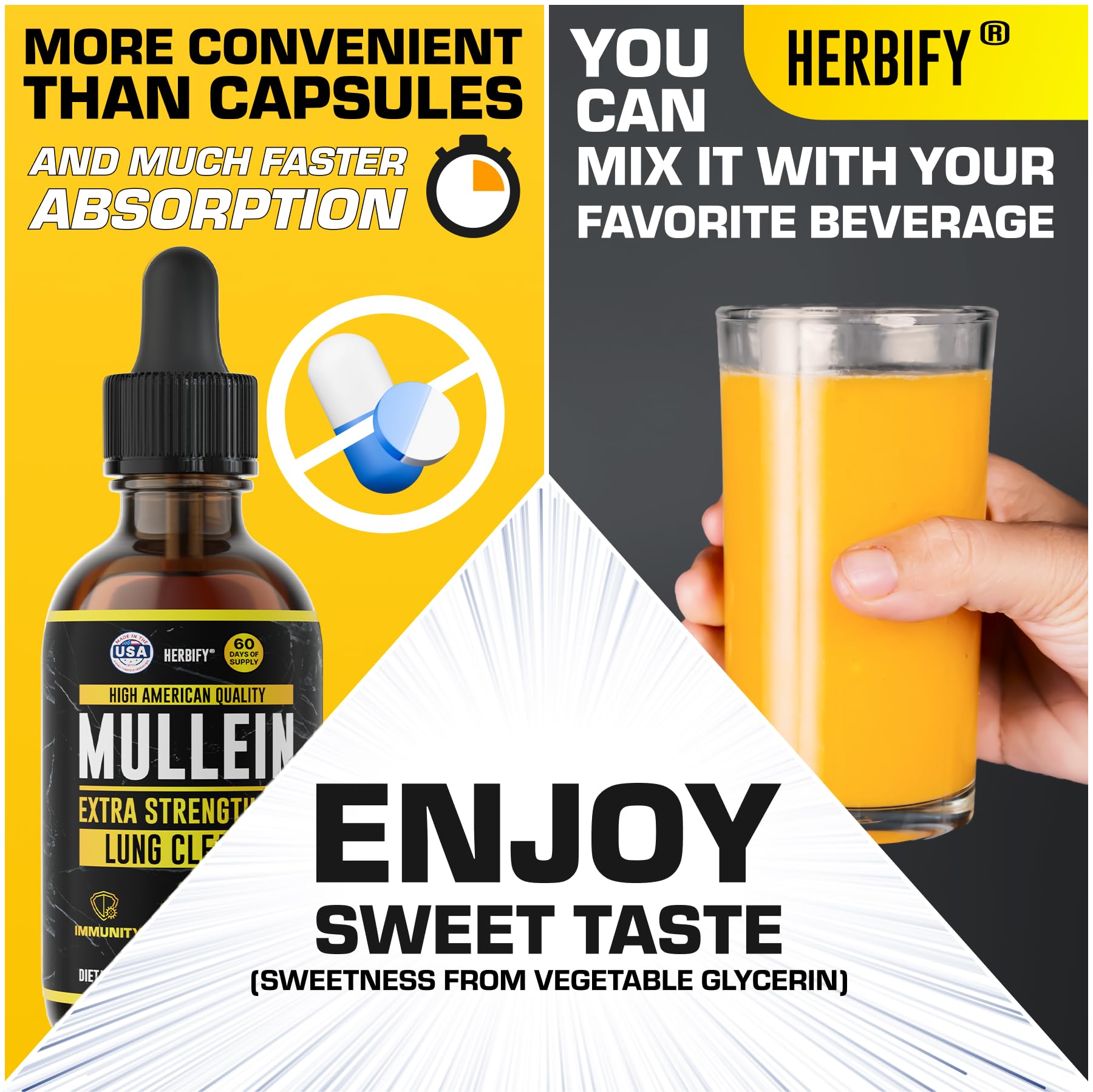 Gouttes HERBIFY Molène, dose simple pour introduction dans votre routine