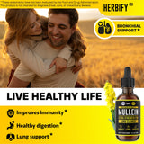 Gouttes HERBIFY Molène sur l’étiquette et l’emballage, signe de qualité