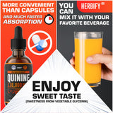 HERBIFY Quinine Teinture – liste d’ingrédients sur l’étiquette pour transparence.