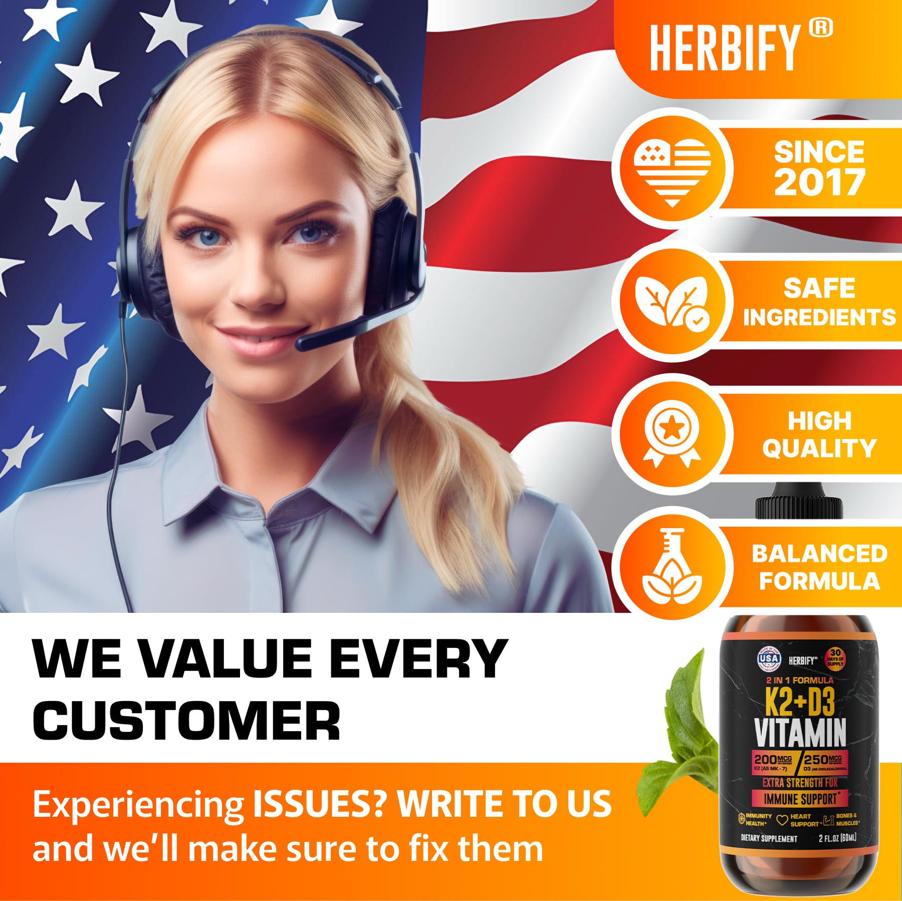 Carton d emballage HERBIFY avec informations produit et garantie