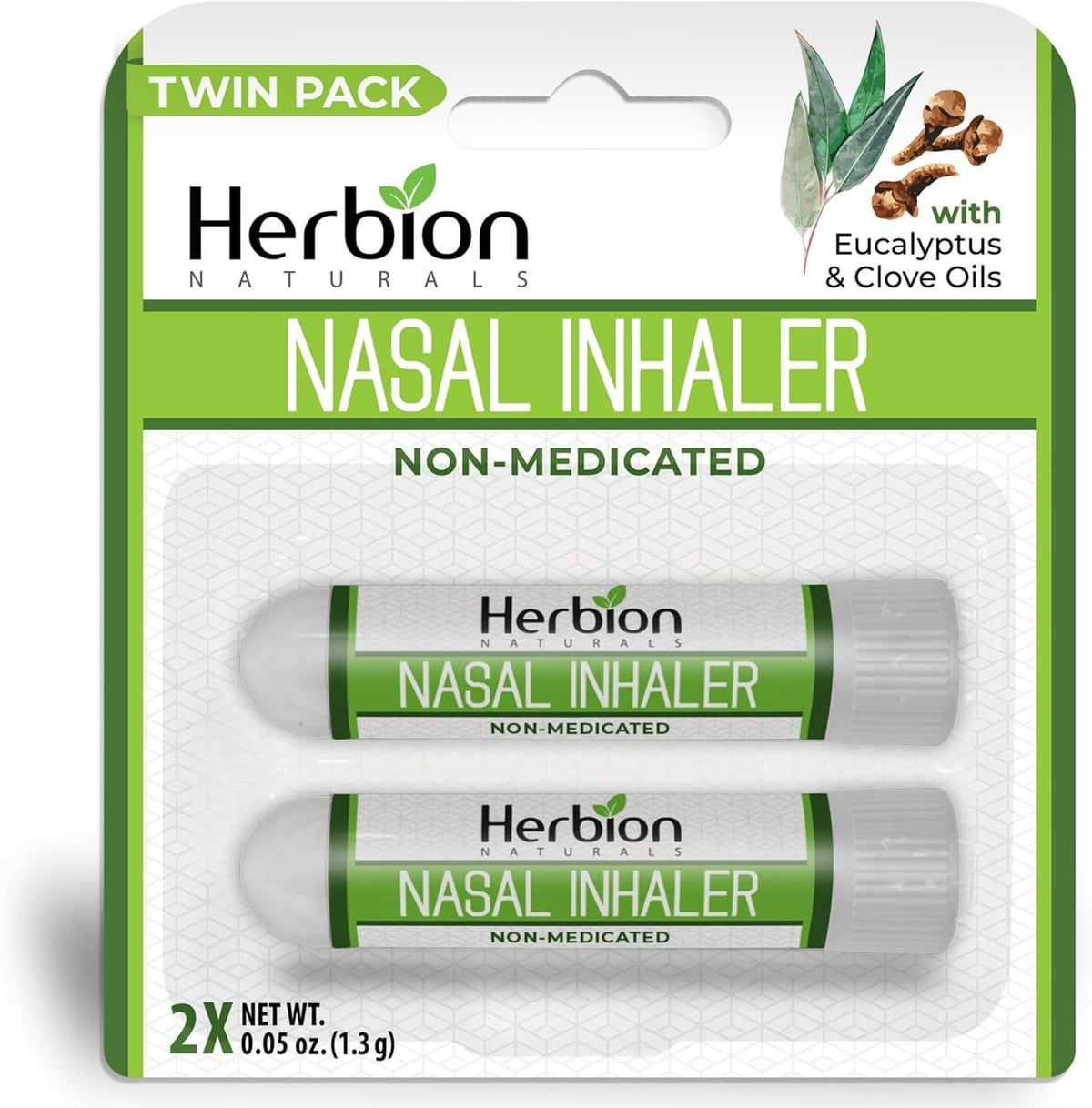Herbion inhalateur nasal, paquet 2, pratique à emporter.