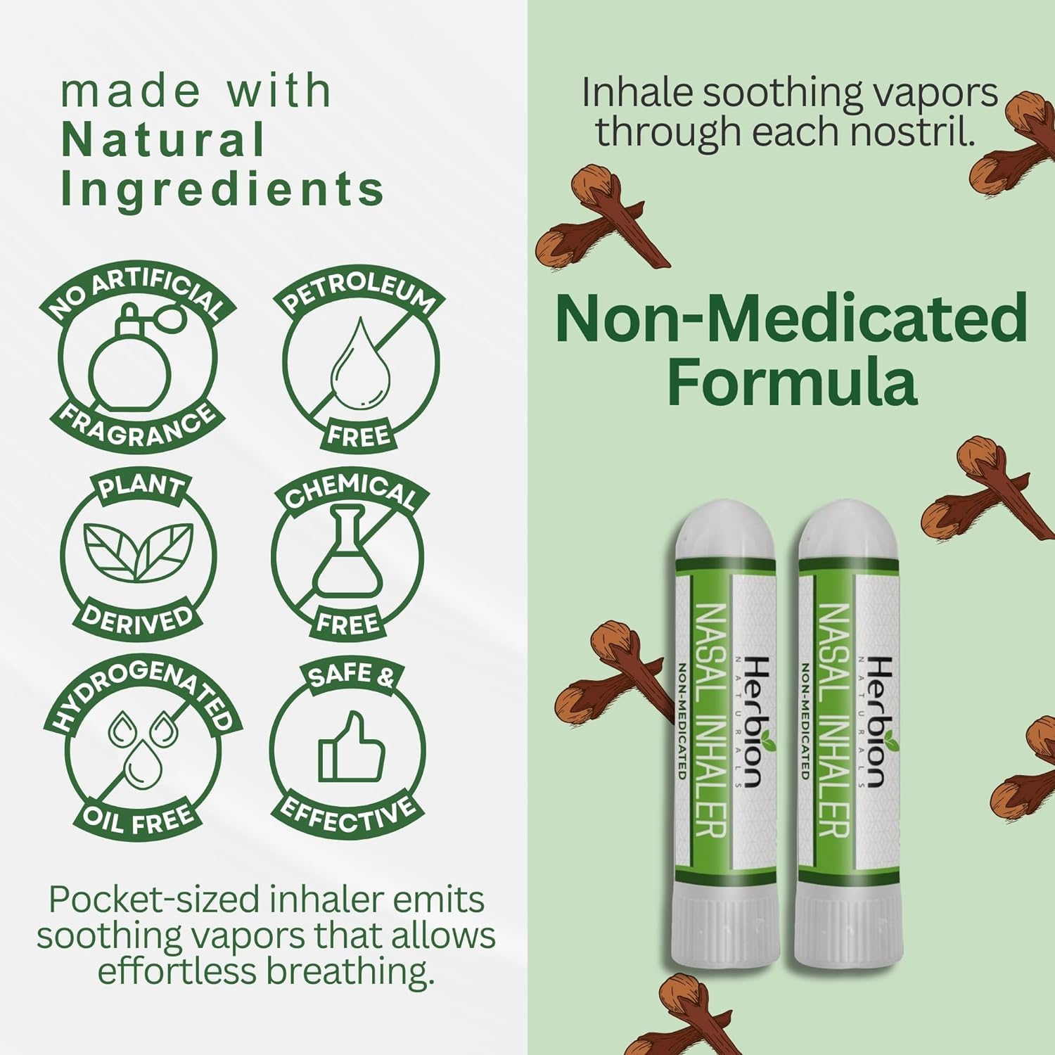 Herbion inhalateur nasal pré-entraînement, respiration libre.