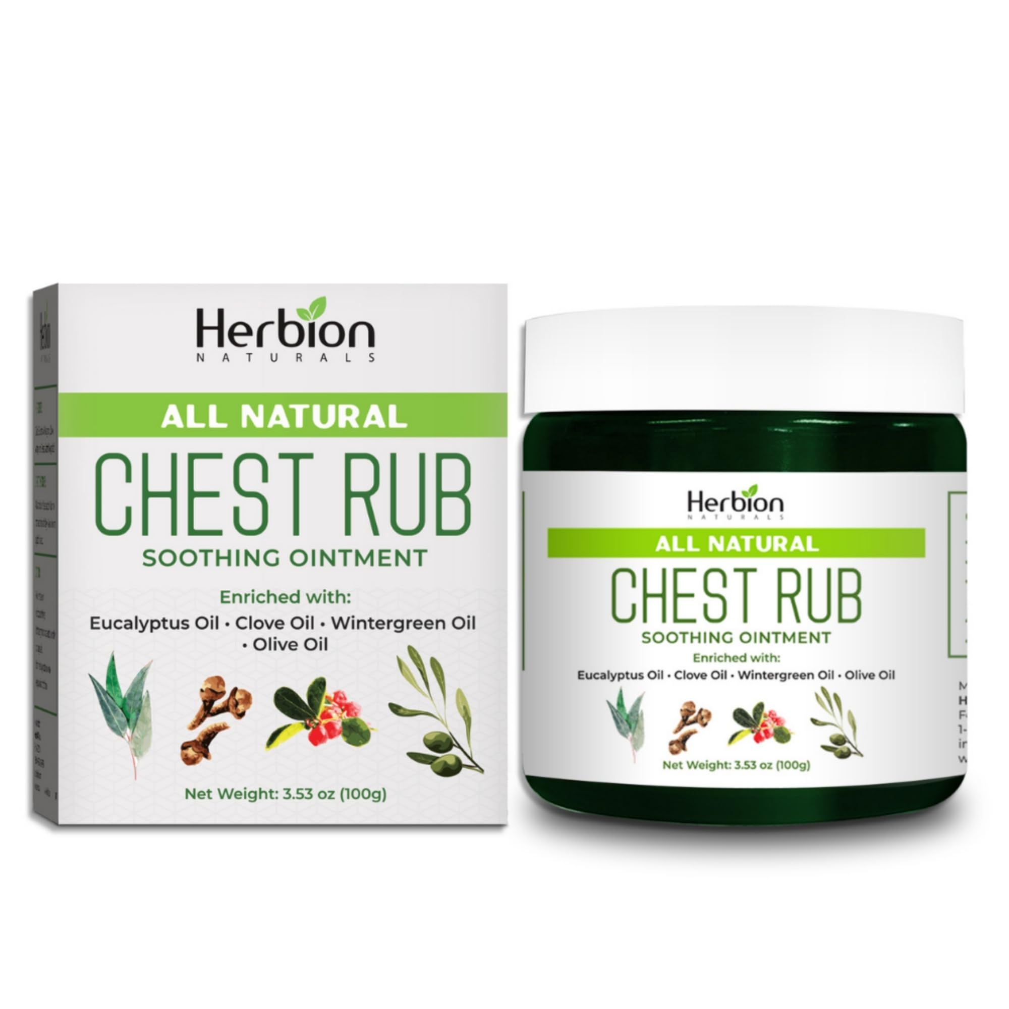 HERBION Naturals baume thoracique apaisant pour congestion et toux.