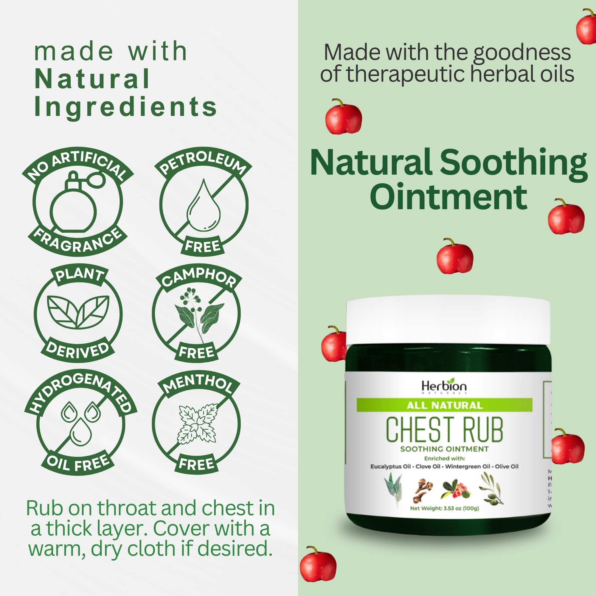 HERBION Naturals clou de girofle et olive dans la formule naturelle.