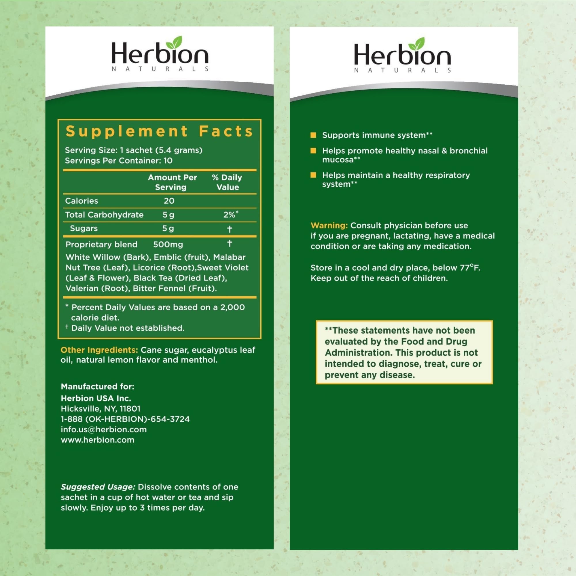 Granules HERBION Naturals se dissolvant dans l eau chaude pour une respiration fluide.