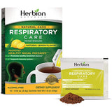 HERBION Naturals Granules respiratoires dans un sachet citron pour boisson chaude réconfortante.