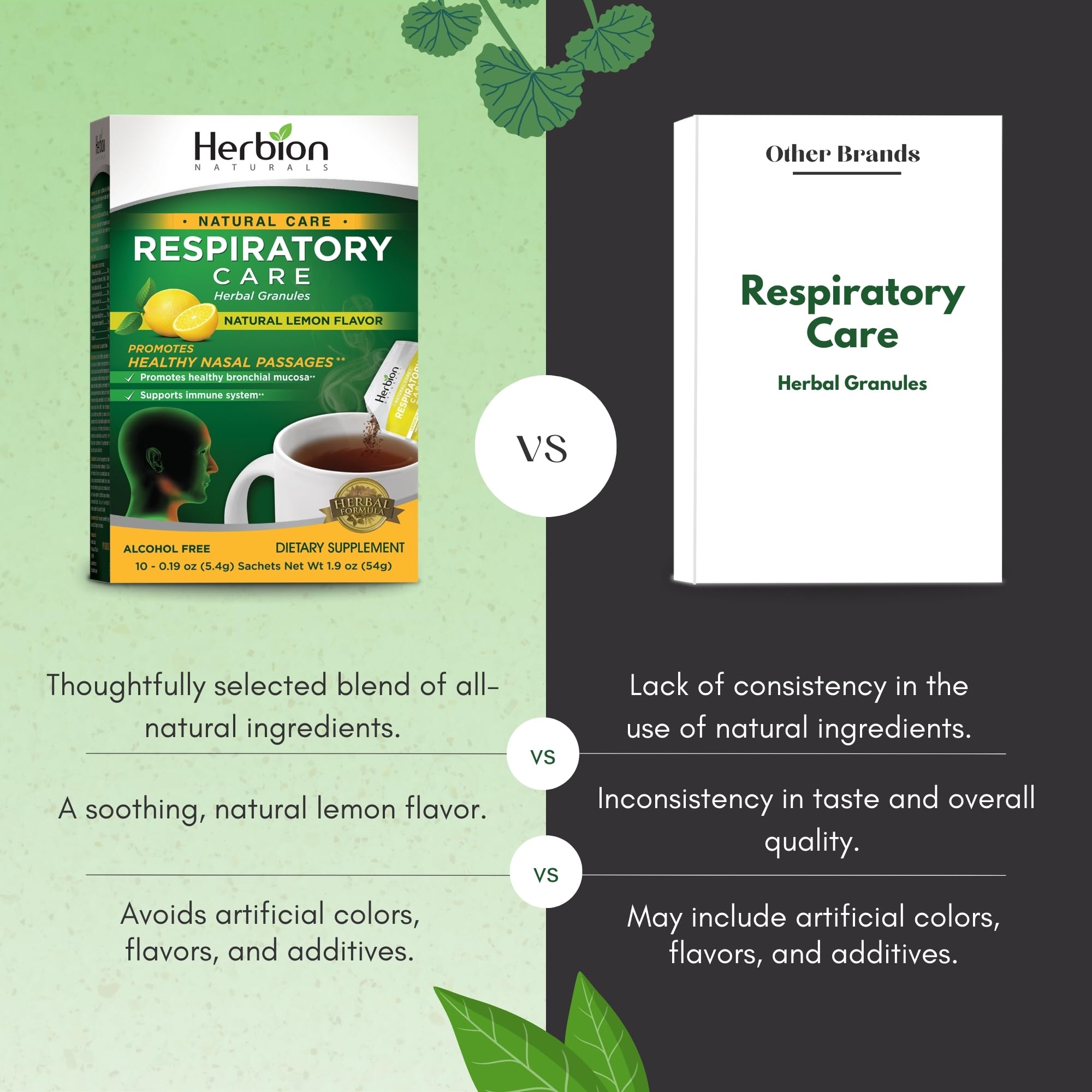 Sachet individuel HERBION Naturals Granules, pratique pour voyager.