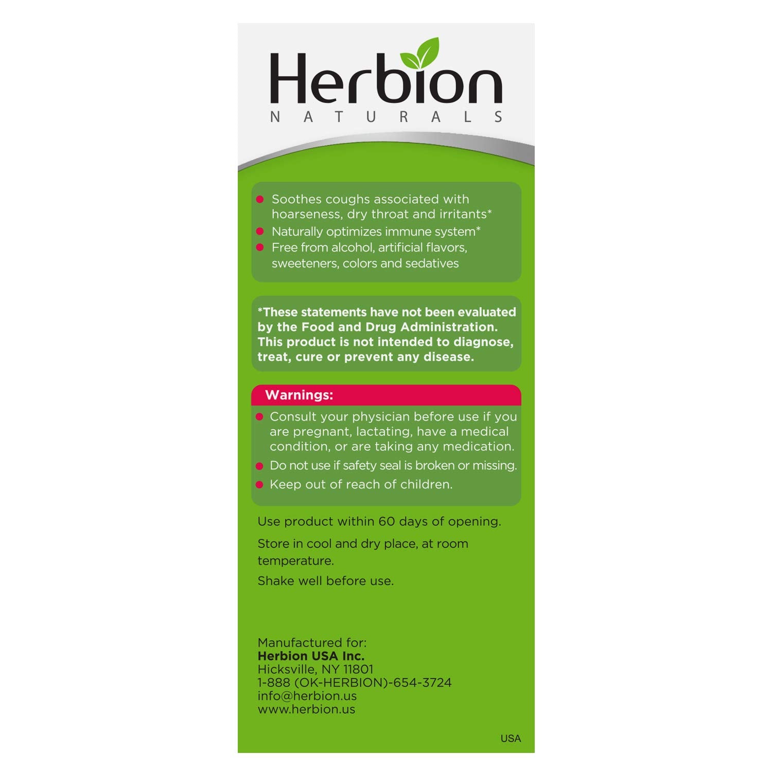 HERBION Naturals ingrédients-herbaux-extraits: base naturelle pour un profil apaisant et savoureux.