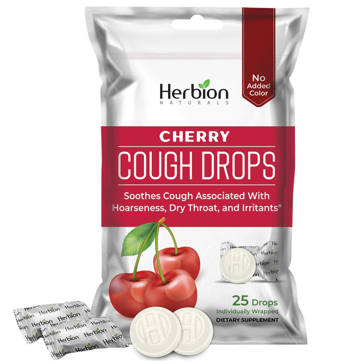 Pastilles HERBION Naturals cerise – emballage pratique et compact.