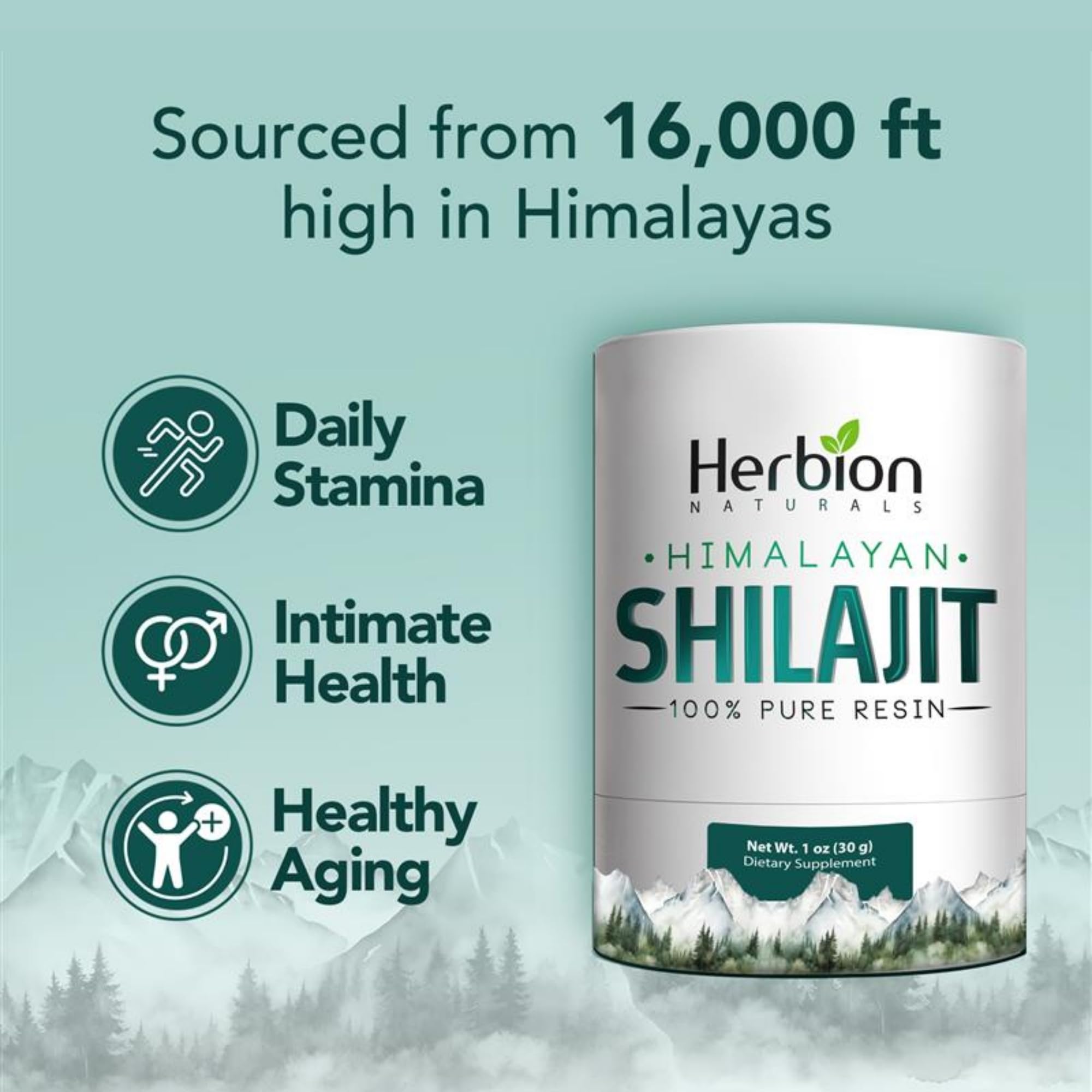 HERBION Shilajit avec 82 pour cent d'acide fulvique, biodisponibilité potentielle.