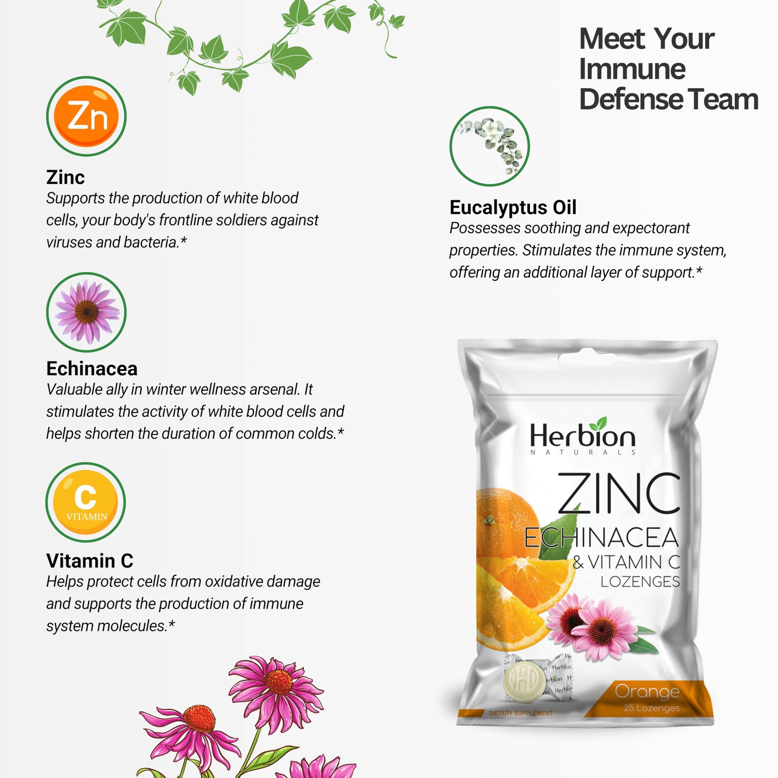 Pastilles orange HERBION Naturals pour enfants à partir de cinq ans.