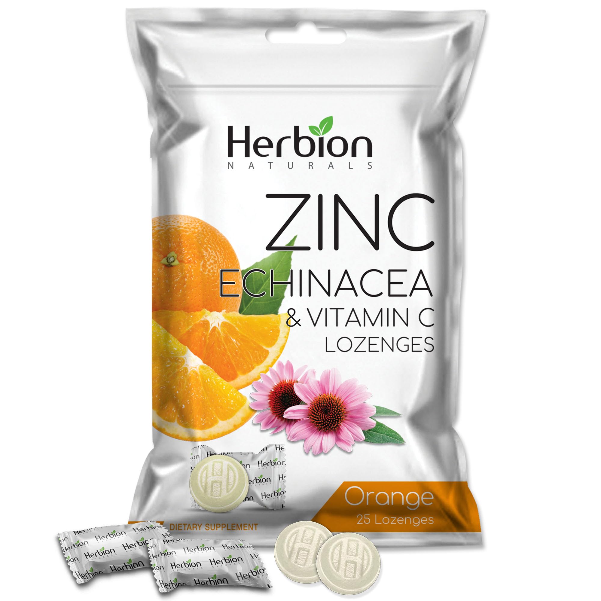 Pastilles orange HERBION Naturals en usage quotidien facile à transporter.