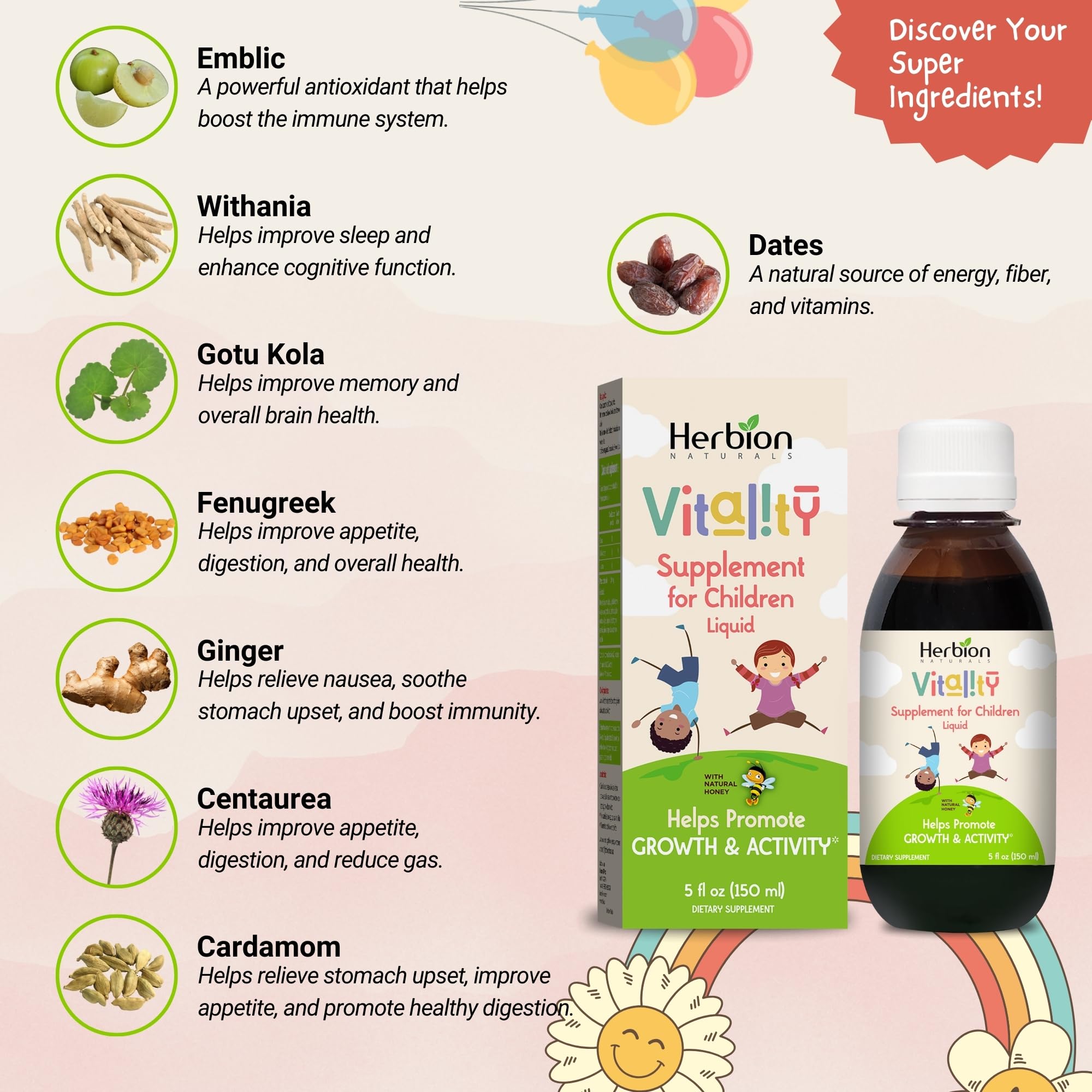 HERBION Vitalité Enfants - Sirope : stimule l'appétit chez les enfants.