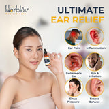 Herblov huile oreille Molène—étiquette naturelle et ingrédients organiques visibles.