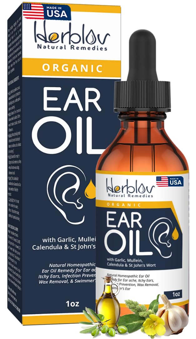 Herblov huile oreille Molène—bouteille prête à l'emploi pour oreilles sensibles.