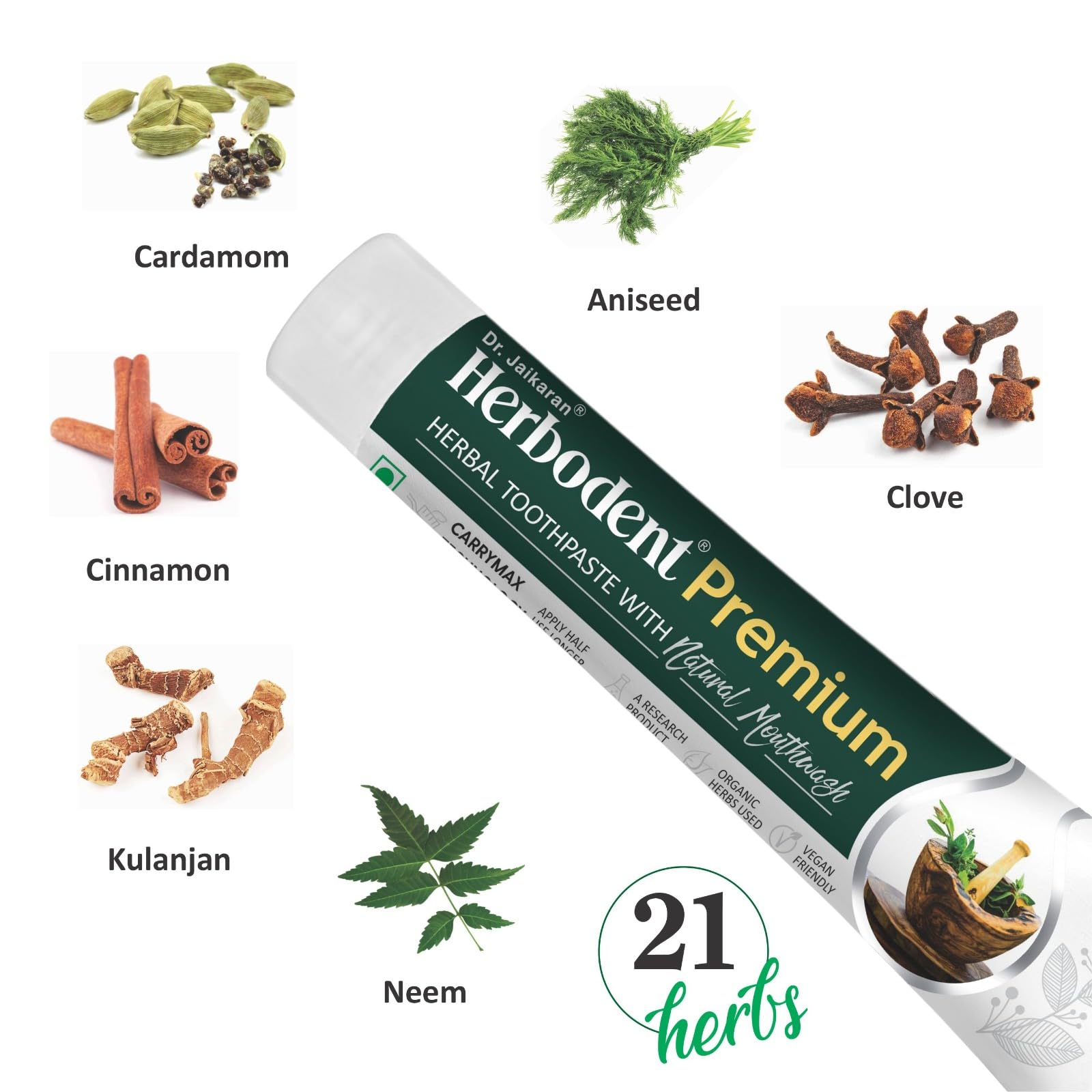 Herbodent Premium Mousse Dentifrice, texture onctueuse facilitant le brossage.