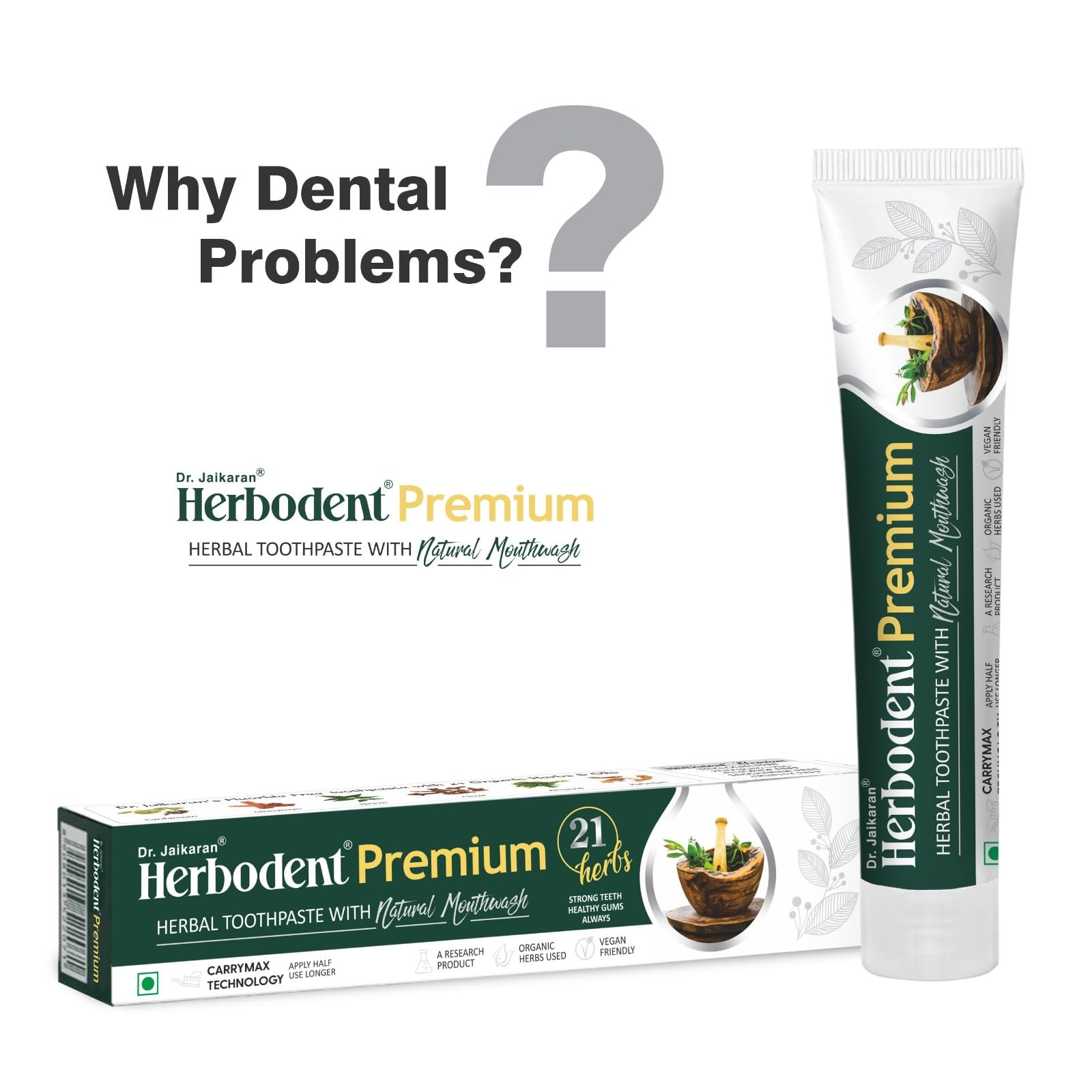 Herbodent Premium Rinçage Naturel, menthol et menthe pour une haleine fraîche.