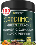 Herbpy 4en1 Cardamome : bouteille de gélules véganes faciles à prendre pour digestion légère.