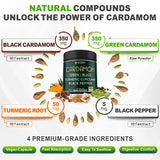 Herbpy Cardamome verte : graines vertes prêtes pour le quotidien et le soutien digestif.