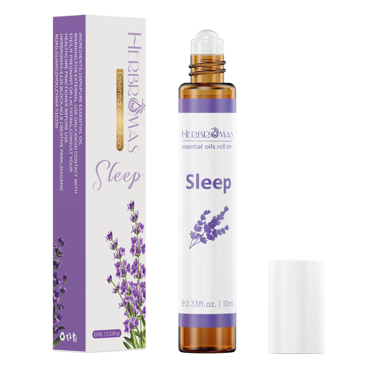 HERBROMAS Relaxation Roll-On, bouteille voyage prête pour une détente en déplacement.